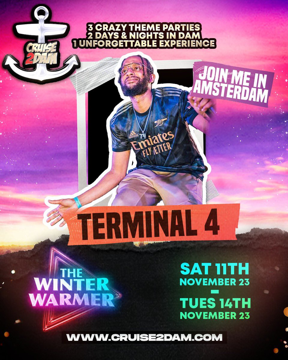 DemBoyzEntUK's tweet photo. Catch Terminal 4 there!!! #Cruise2Dam 🛳️🇳🇱

1ST RELEASE TICKETS OUT NOW

15 hours Cruise to Amsterdam | En Suite Cabins | All You Can Eat Buffet | 2 Nights In Dam | 3 Theme Parties | 1 Comedy Show 

THE GREATEST AMSTERDAM WEEKENDER TRIP #Cruise2Dam 

https://t.co/tSY9Cj3rbk https://t.co/HTussMQsRP