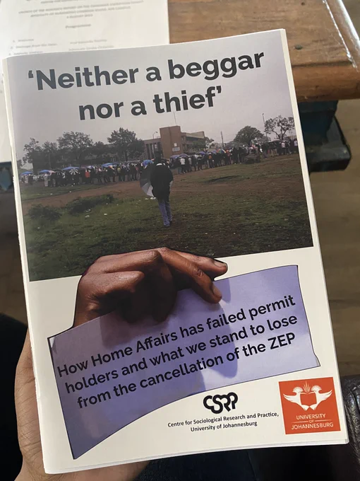 SAfmRadio's tweet photo. [ON AIR] A new report by the Centre of Sociological Research and Practice at the University of Johannesburg shows withdrawal of ZEP is discriminatory and inhumane. Dr Trevor Ngwane – Director: @CSRPUJ on #SAfmSunrise with @StephenGrootes #sabcnews https://t.co/32Wdhyc8cz