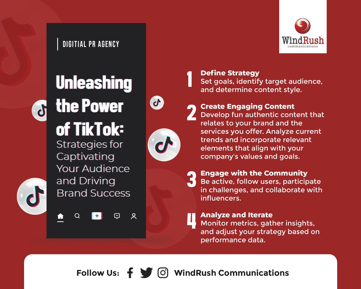 WindRushPR's tweet photo. 𝑼𝒏𝒍𝒆𝒂𝒔𝒉𝒊𝒏𝒈 𝒕𝒉𝒆 𝑷𝒐𝒘𝒆𝒓 𝒐𝒇 𝑻𝒊𝒌𝑻𝒐𝒌 | Strategies for Captivating Your Audience and Driving Brand Success.
#WindrushCommuncations #WindrushPR #DigitalPR #contentcreation https://t.co/j3omRLk0MI