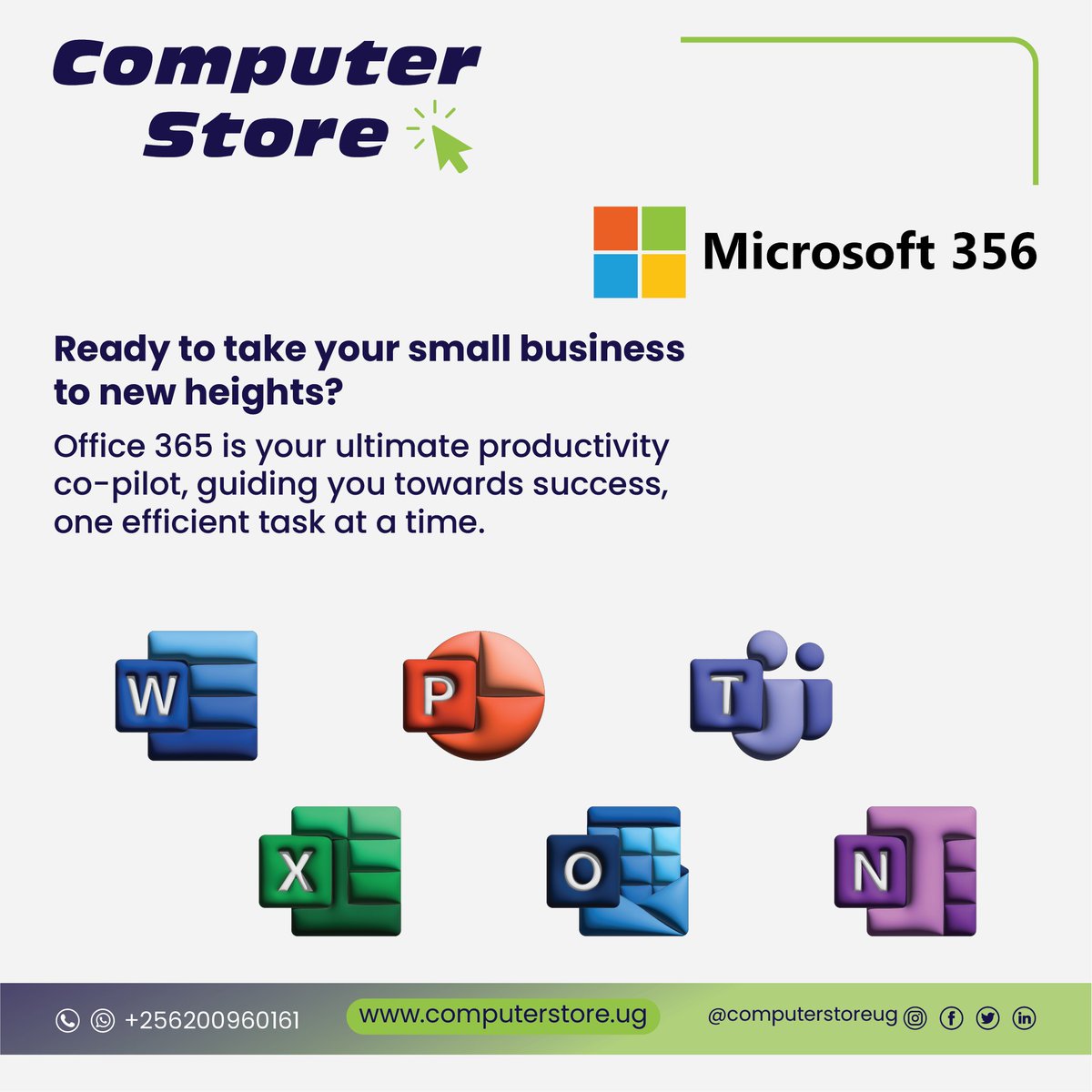 Time to level up your business game! ⏫ Say goodbye to scattered tasks and hello to streamlined efficiency with Office 365. 💪 

Let's talk about your technical requirements. 📞+256200960161 or email us at info@computerstore.ug #NextGenerationITSolutions #Microsoft #Office365