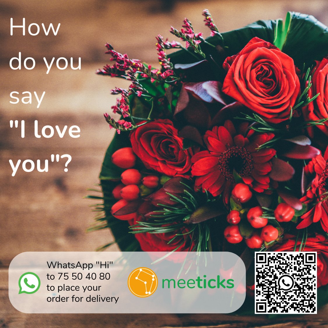 How do you say 'I love you' in your language?
In iKalanga, Setswana and English - actions speak louder than words. ☺️🥰
Order roses and flowers for your loved ones on Meeticks.
WhatsApp Hi to 75504080 - and get them delivered!

#LinkInBio #LetsGroBW
