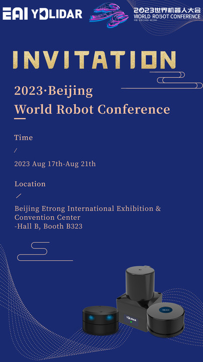 YDLIDAR_EAI's tweet photo. Beijing World Robot Conference August 17-21 COMING SOON!
YDLIDAR waiting for you at Booth B323!
#worldrobotconference #ydlidar #LiDAR #robot #sensor #ROS #worldnews #robotconference #beijing https://t.co/cfjLV7dWw7
