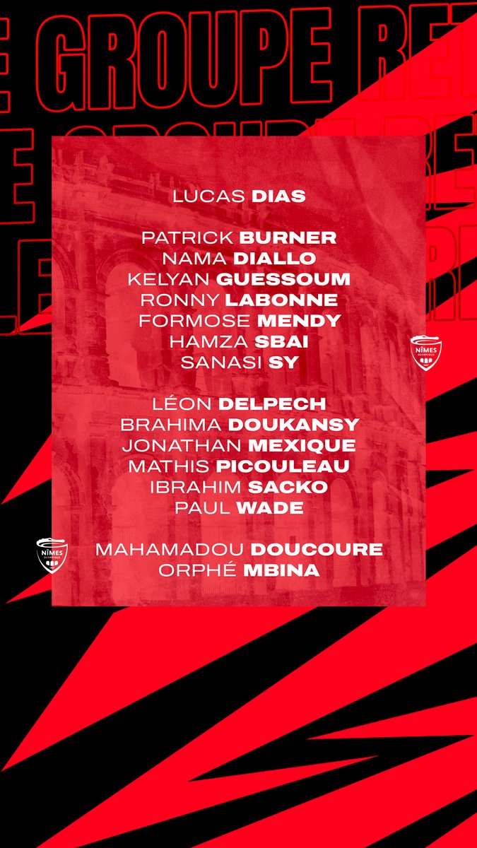 nimesolympique's tweet image. Le groupe retenu pour la réception du FC Martigues, aujourd'hui au Stade des Antonins ⤵️