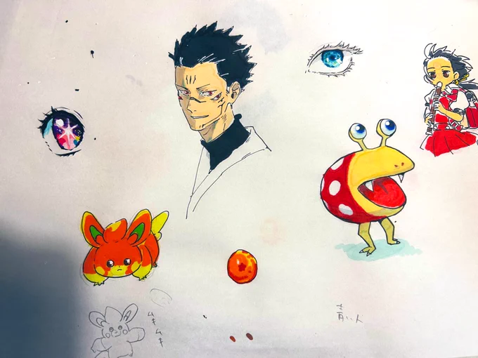 子がアルコールマーカーセットをゲットしたから便乗してお絵描きしたけどアナログ苦手すぎ泣いた