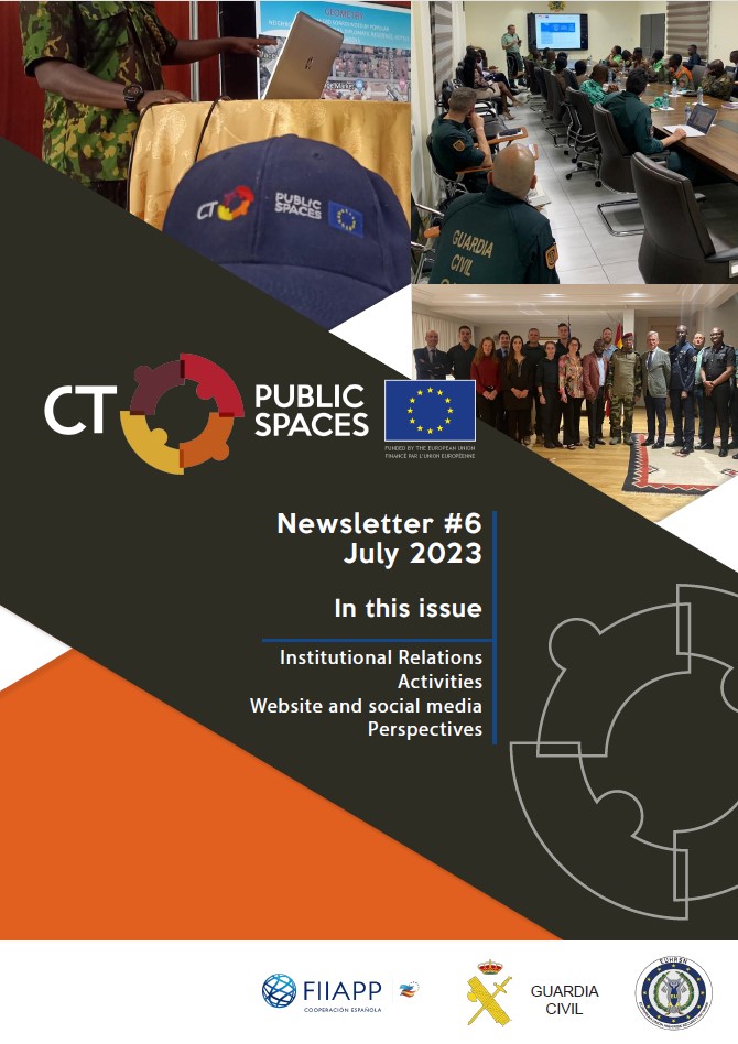 CTPublicSpaces's tweet photo. Our most recent newsletter is out, featuring the activities, trainings and exercises carried out by the @CTPublicSpaces project and its partners during the first semester of 2023 🇬🇭🇰🇪🇸🇳🇪🇺🇪🇸🇺🇳. @EU_FPI @FIIAPP @guardiacivil 
You can now check it out at: https://t.co/ORoAUpNJFb https://t.co/yVTkNWe0Is