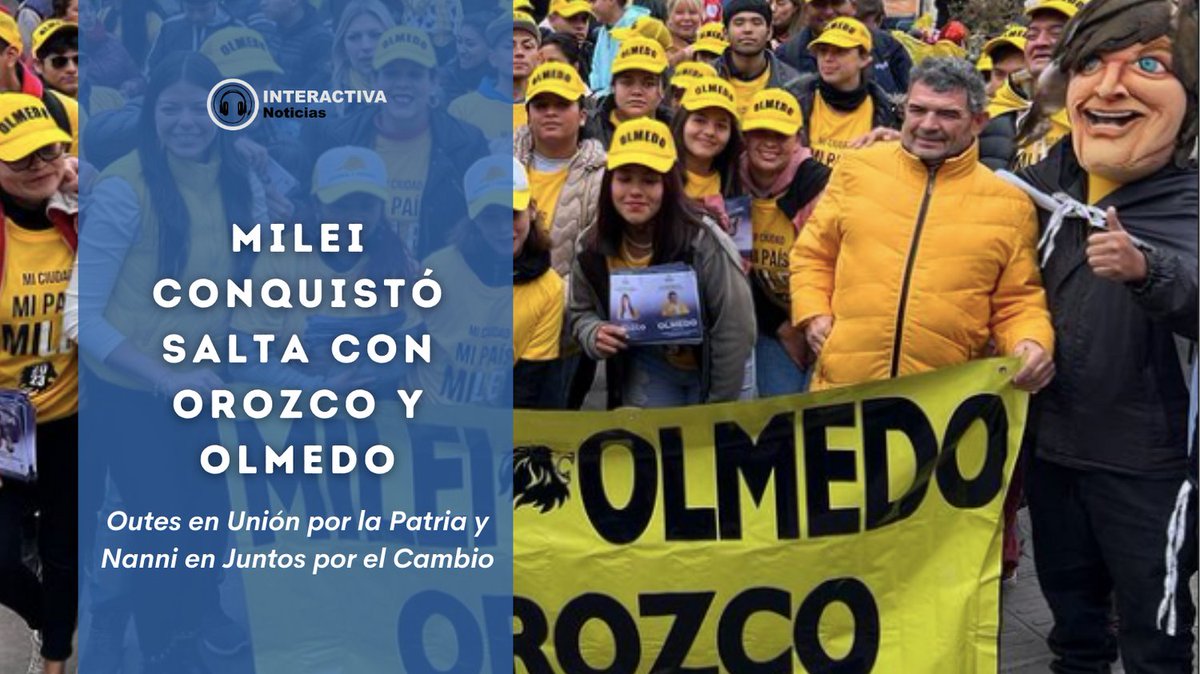 #Elecciones2023 Milei conquistó Salta con Orozco y Olmedo

interactivanoticias.com.ar/milei-conquist…