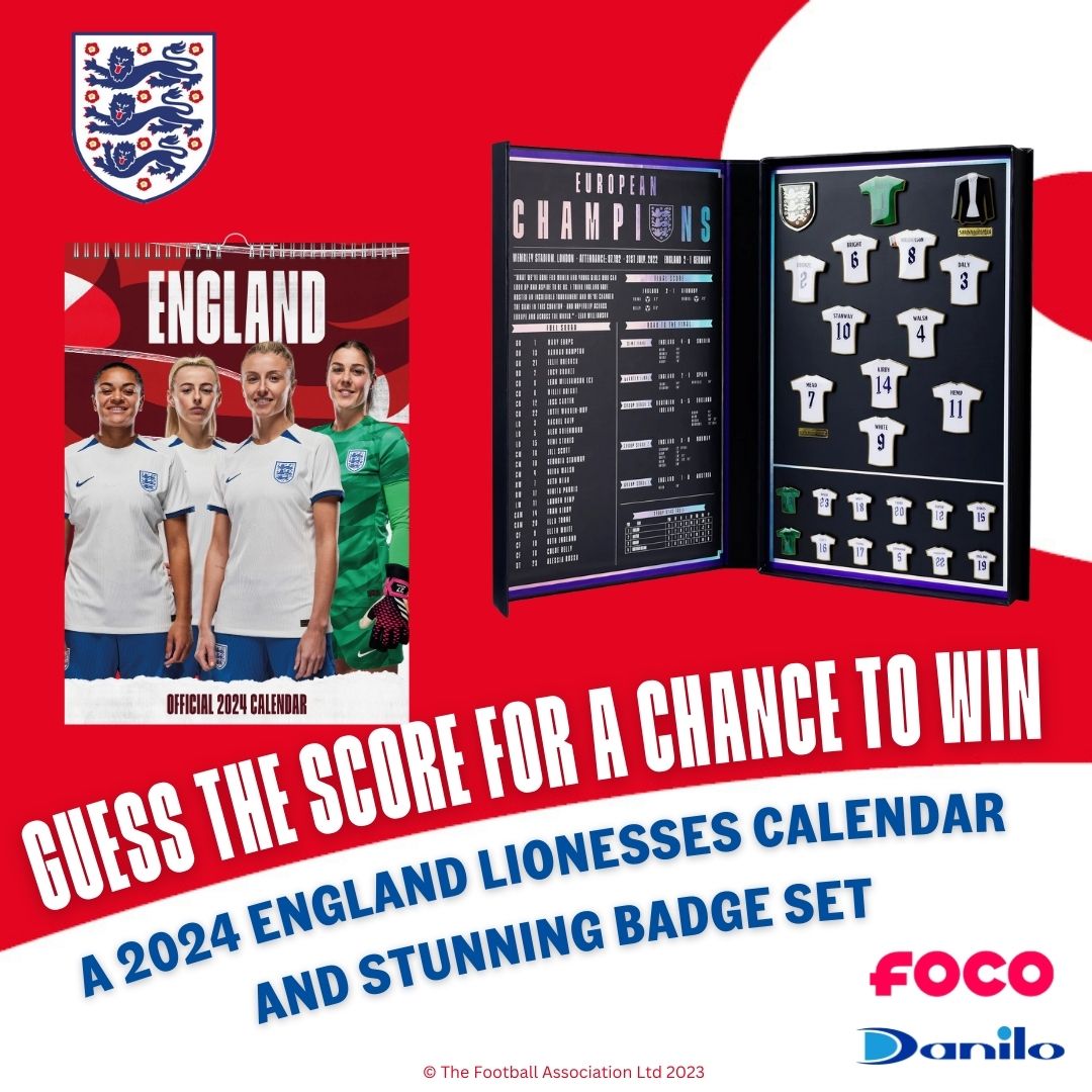 CalendarsUK's tweet photo. Tomorrow #England play #Australia in the #FIFAWWC ⚽ Tell us your score predictions below by 11 am tomorrow &amp; from those that guess correctly, 1 person will #win an official Lionesses 2024 #calendar and a beautiful badge set from Foca

T&amp;Cs: https://t.co/rE0kSnVAAG https://t.co/1rFE6T8ygt