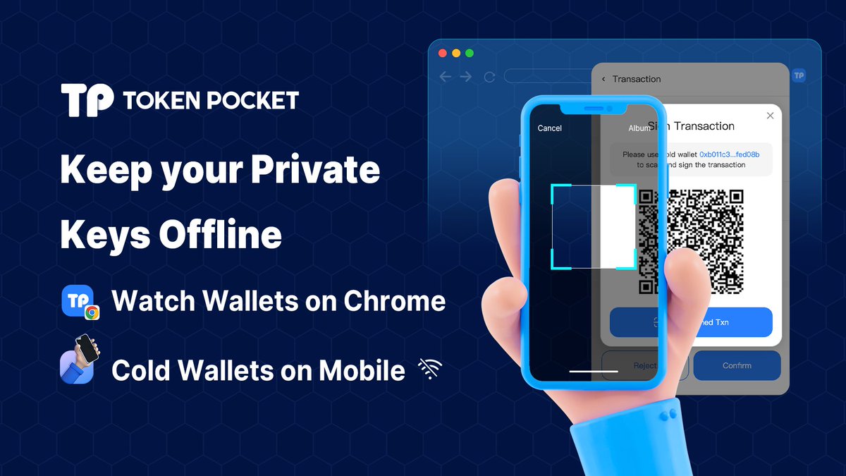 TokenPocket_TP's tweet image. 💥TokenPocket Chrome Extension supports users to use Watch Wallets, seamlessly transmitting signature information between Mobile Cold Wallets and Chrome Watch Wallets.

Add TokenPocket to your #Chrome
👉chrome.google.com/webstore/detai…

#OfflineProtection  As we all know, Cold Wallet…
