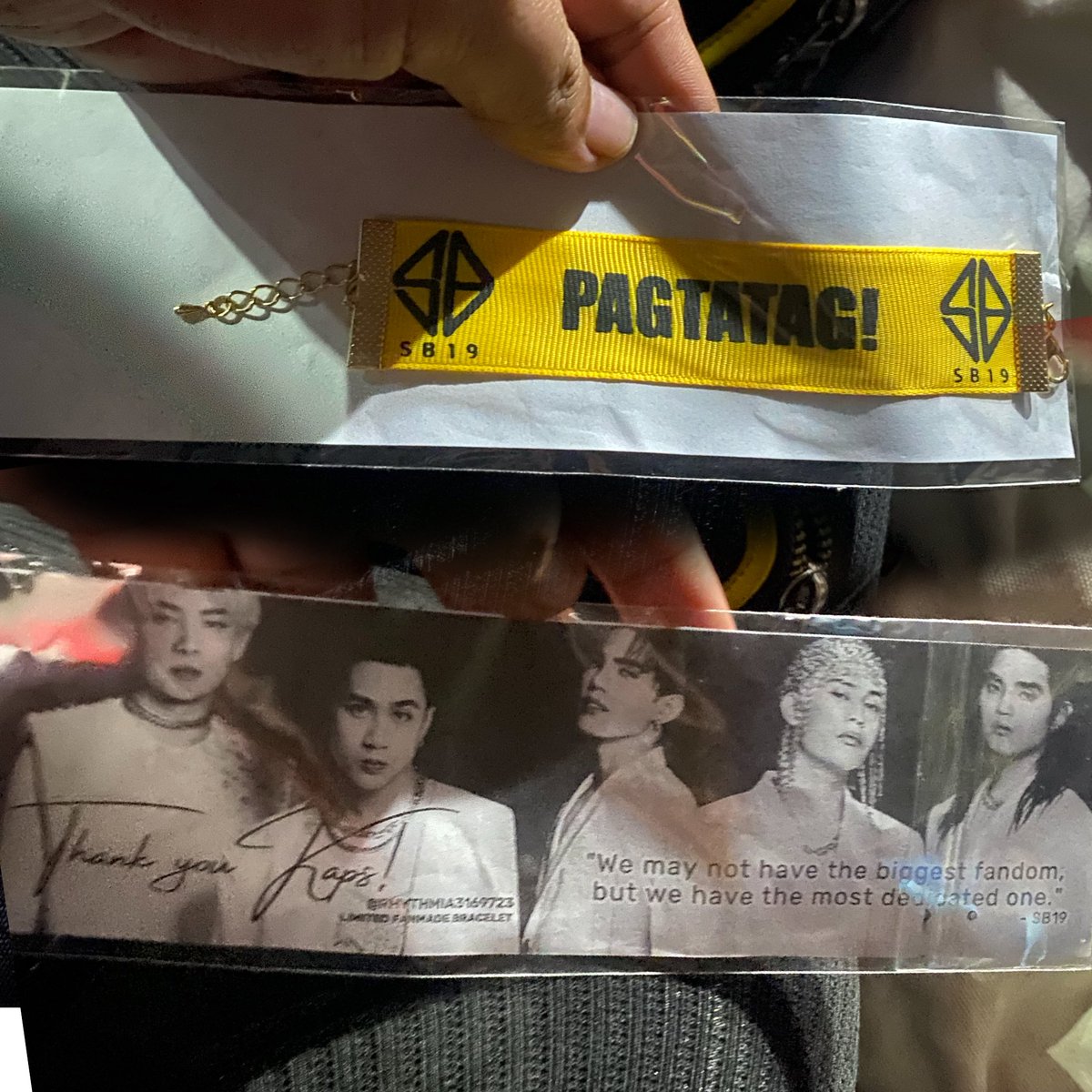 patricksszzz's tweet photo. Thank you @rhythmia3169723 for this gift! Also thank you for supporting other ppop groups too! 🖤🔥

#ATIN #SB19 💠 https://t.co/8glJ5PMqYc