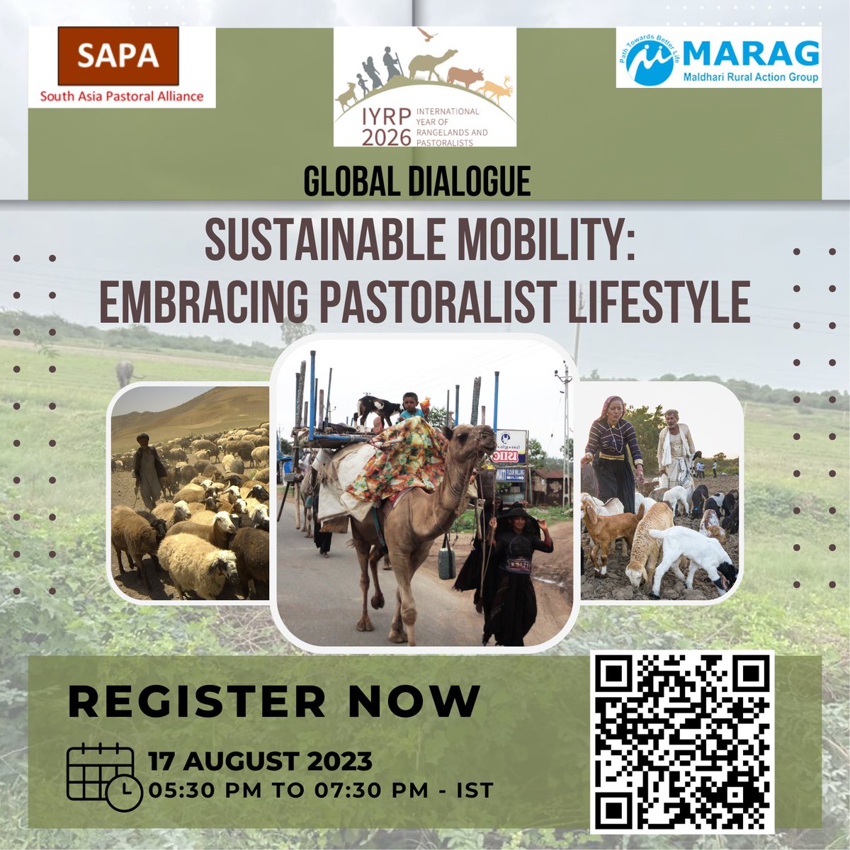 Join us for a webinar with @sapapastoralist to discuss sustainable mobility and its connection to the pastoralist lifestyle, especially in the face of #climatechange 🗓️ 17 August 2023 🕒 2.00pm CEST ✏️Register: bit.ly/3OBk8GW #United4LandRights