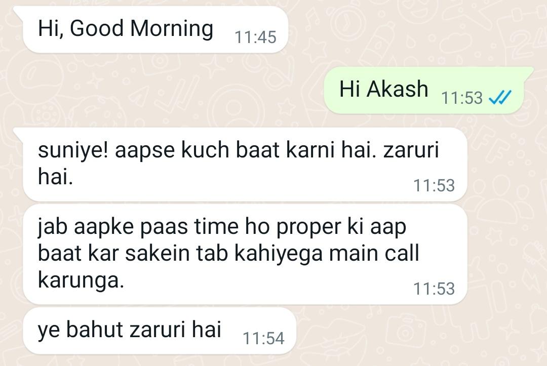 DeepikaBhardwaj's tweet photo. I spoke to @JournoAakash for 20 mins y'day. He told me about the mental trauma he's facing because of his wife &amp; her parents. He was under constant threats of criminal cases. His court marriage was also done under pressure. I told him we will sort it. BUT HE KILLED HIMSELF TODAY https://t.co/mBL26AIDHd