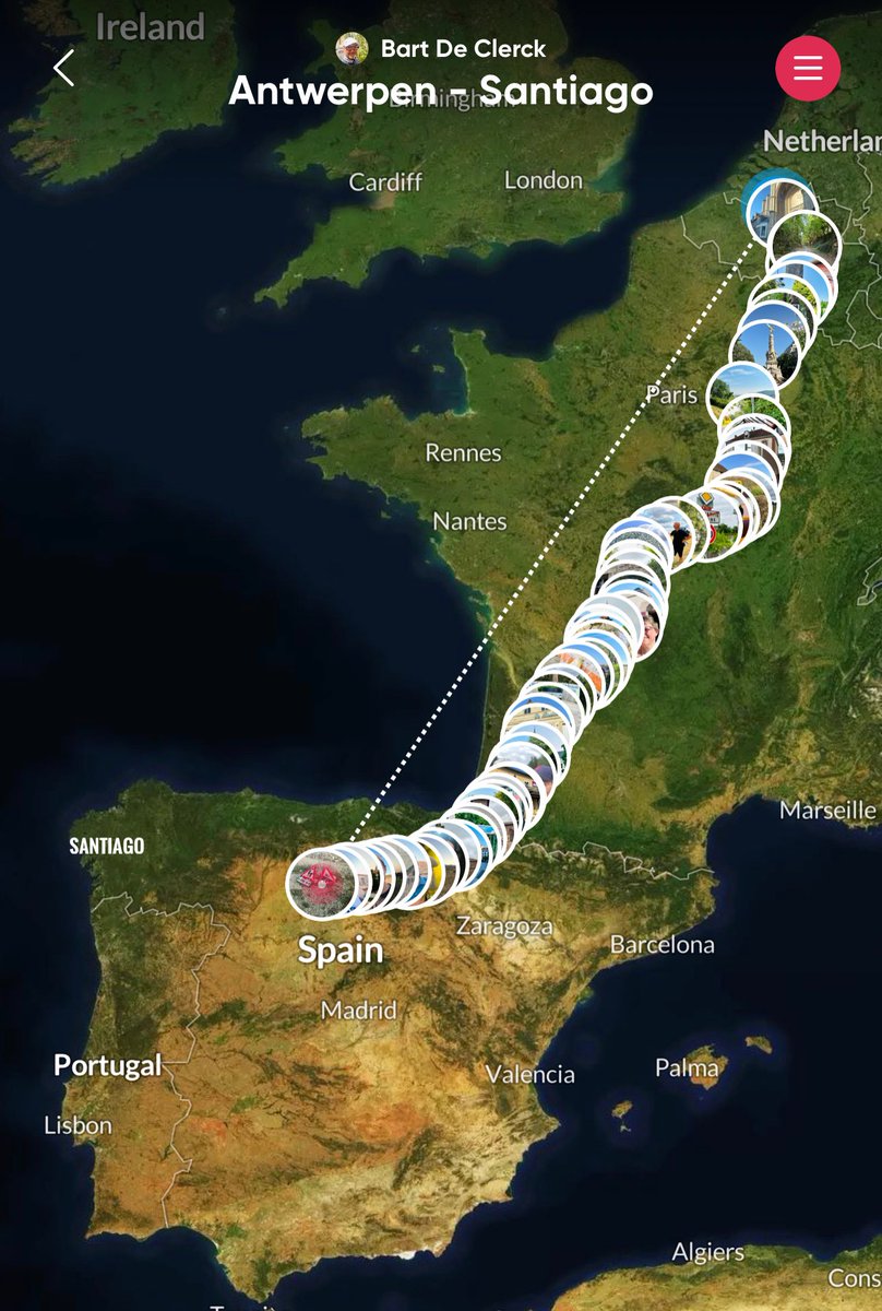 LucColemont's tweet photo. Ik blijf dit met de dag indrukwekkender vinden! #dag80😯

@bartdecl #AntwerpenSantiago🚶🏻‍♂️

Steunen voor de laatste 450 km mag nog altijd @StopDarmkanker 💙 #megarespect 🍀🇪🇸

▶️ https://t.co/Ymsymlnx6Z https://t.co/r74RVicPKN