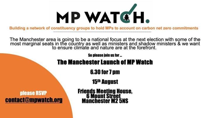 Calling our friends in the North - please come to the Manchester launch of MP Watch tomorrow. Such an exciting area for the coming election. We'd psyched about our first regional call out. Let's make this a #ClimateElection

@McrGreenParty @ScottRGrn @McrYoungGreens