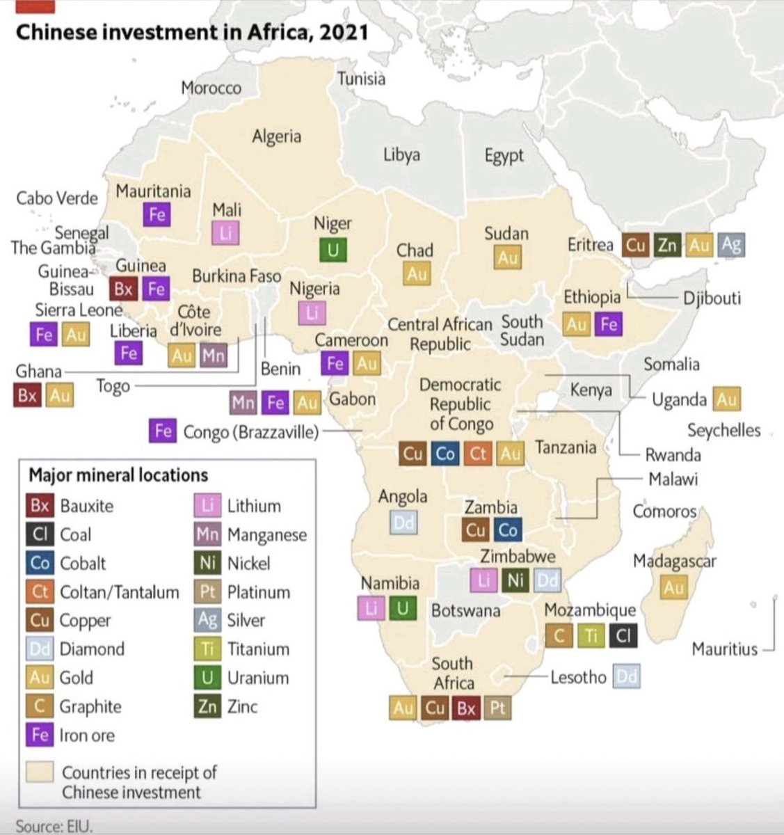 Over 40% of Africa's mineral exports and around 33% of the region's ore and metals exports find their way to #China, according to EIU findings. #AfricaTrade #MineralExports