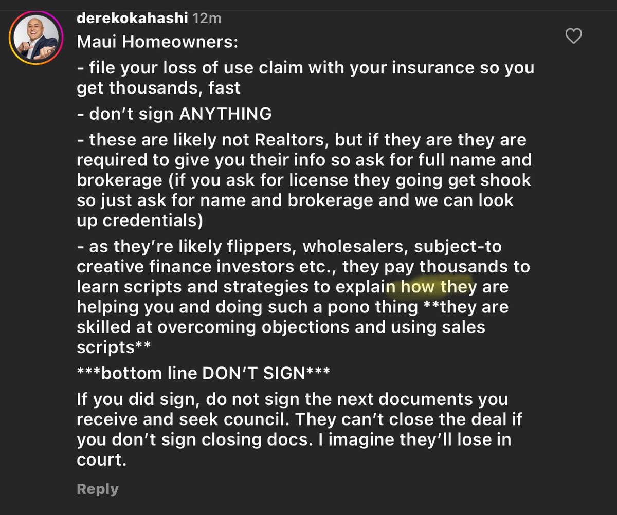 naka0strong's tweet photo. Couldn’t have said it better myself #MauiFires #MauiFire #MauiStrong #givethehawaiiansbacktheirland https://t.co/ZHOTNtpZrX