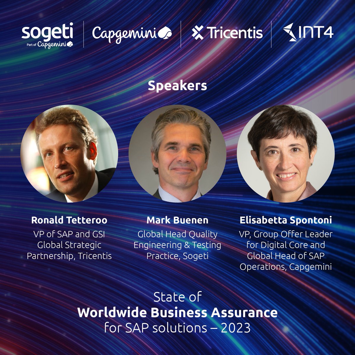 sogeti's tweet image. 📢 Last chance to join the @Tricentis webinar! Hear Ronald Tetteroo, Mark Buenen &amp;amp; Elisabetta Spontoni discuss key takeaways from the &apos;State of Worldwide Business Assurance for SAP solutions 2023&apos; report. Don&apos;t miss out! bit.ly/3Qin4uC 
#SAPBusinessAssurance2023