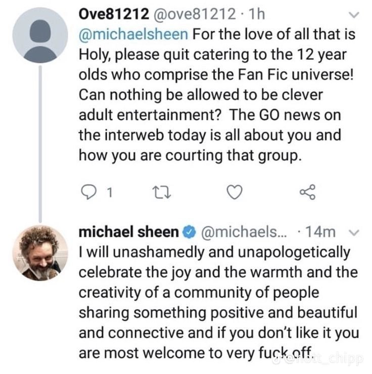 jiyangist's tweet image. This tweet really made history all hail Michael Sheen