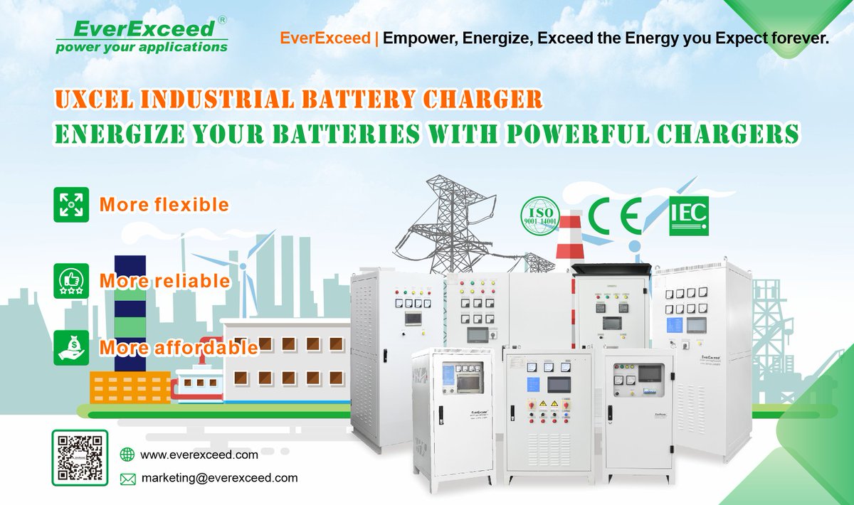 The EverExceed uXcel® range industrial battery charger is the flagship charger of EverExceed Industrial Power solutions. It provides the most reliable and trouble-free performance in any electrical and industrial environments.
 Read more on our website: everexceed.com