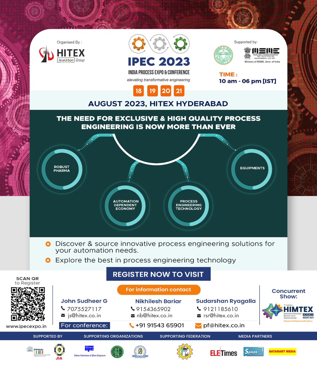 IPEC_EXPO's tweet photo. Limited time! Don't miss this opportunity to network, collaborate, and learn about process technology developments. Ragister, mark your calendar for the India Process Expo and Conference and prepare for innovation and inspiration.
https://t.co/pPGY9w95XO
#ipecexpo2023 #ipec2023 https://t.co/am6MCUuynd