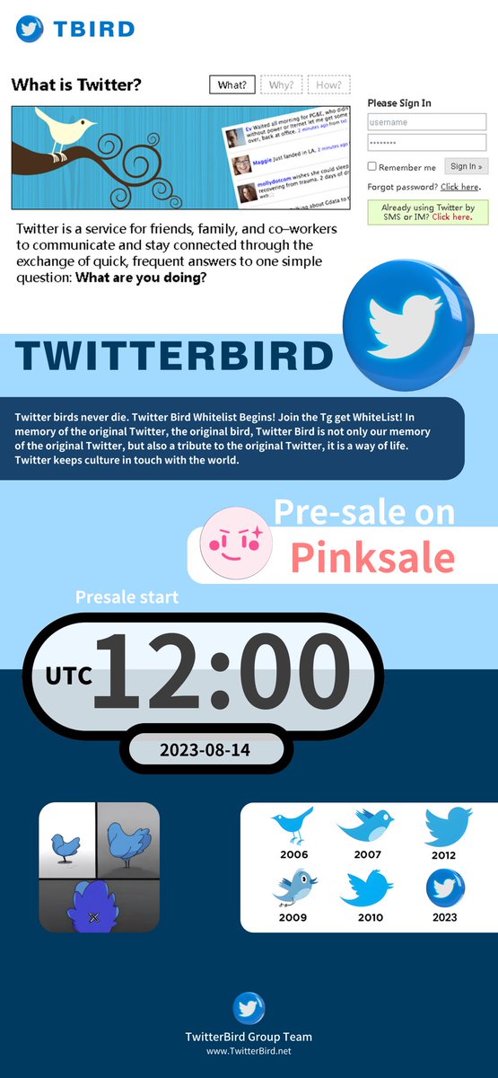 TBirdcoin's tweet photo. Twitterbird is back. Twitterbird never die. Pre-sale is coming soon. 

Don't trust any other links. 1% of the tokens will airdrop to 326 holders after launch.
$TBIRD #Twitterbird 

https://t.co/SsqDUquf76 https://t.co/oRcdimCvlT
