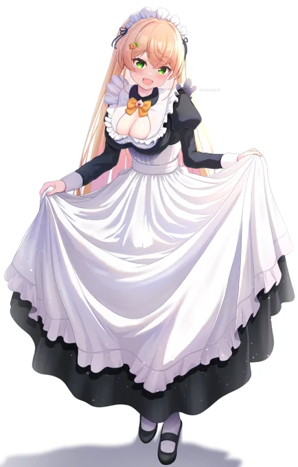 ねねちに色々な服を着て欲しい 2着目  メイドねねち「お帰りなさいませご主人様!!!!!!」  #ねねアルバム #桃鈴ねね