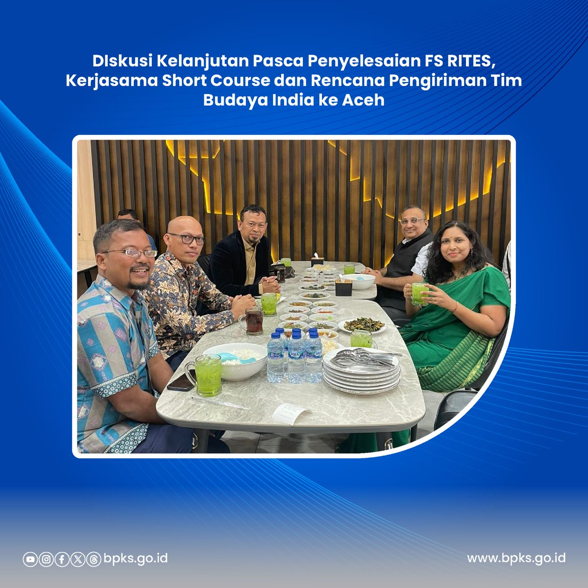 bpksgoid's tweet photo. Setelahnya BPKS juga mengadakan pertemuan Bersama Malike Acting selaku Dubes India dalam diskusi lanjutan pasca penyelesaian FS RITES, Kerjasama Short Course dan rencana pengiriman tim budaya India ke Aceh yang bertepatan pada Kanabu Resto Jakarta, Rabu (9/8/23). https://t.co/YBnx7833TL