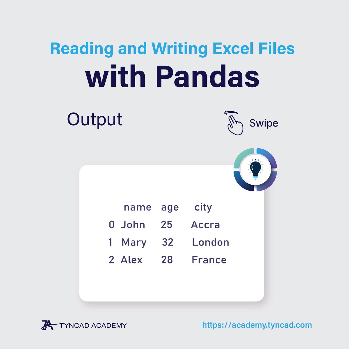 tyncad's tweet photo. READING AND WRITING EXCEL FILES WITH PANDAS 💻🧠📝
Follow @tyncad @tyncadacademy
#pythonprogramming #python3 #pythonprojects #code #datamining #sql #automation #science #cloud #softwareenginee #pandas #excelfiles #EXCEL #files #programming https://t.co/xZ2t8awk7h