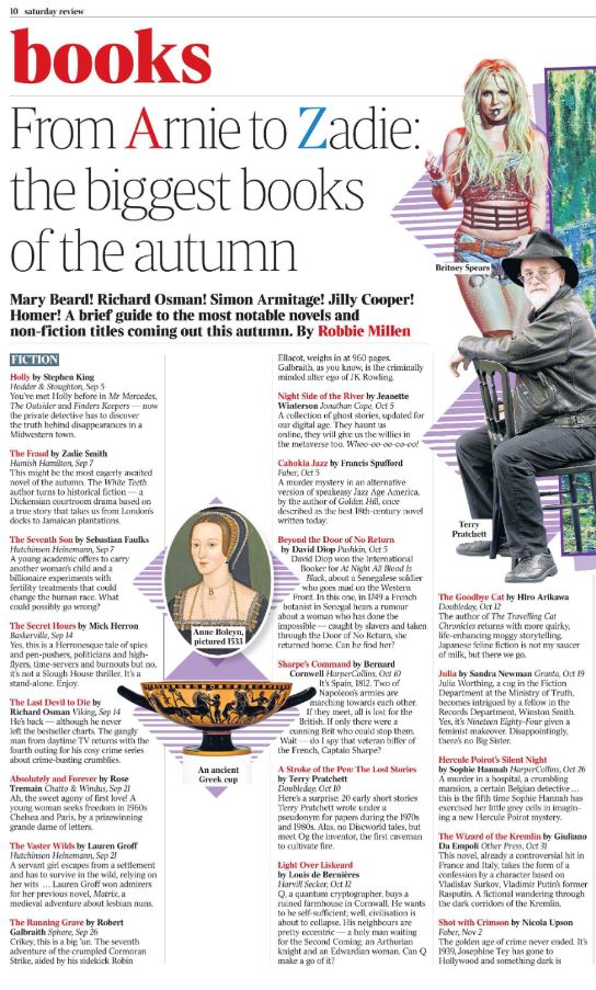 So pleased to see  @BernardCornwell's #SharpesCommand and @sophiehannahCB1's #HerculePoirotsSilentNight in @thetimes's biggest books of the autumn over the weekend.

Both novels will publish in October!