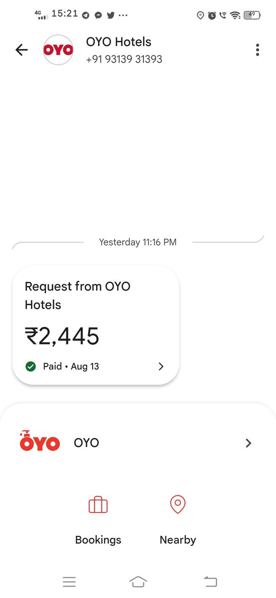 VasaiNalasopara's tweet image. @oyorooms @nashikpolice रात्रि के १२ बजे से सुबह के तीन बजे तक ढूंढने के बाद भी नहीं मिला ओयो होटल कंपनी ने ऑनलाइन पैसे लेकर की ठगी #oyoFraud