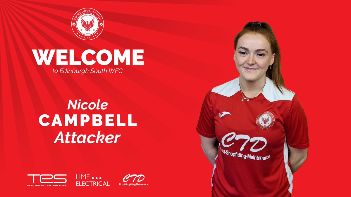 escfcladies's tweet photo. 🆕✍🏻 We are delighted to announce the signing of Nicole Campbell for season 2023/2024. Nicole previously played for Musselburgh Windsor Ladies.

To sponsor Nicole, please get in touch via socials!

 #FullPlayerPathway #EdinburghSouth 🔴⚪️ https://t.co/FlGg4ifnr3