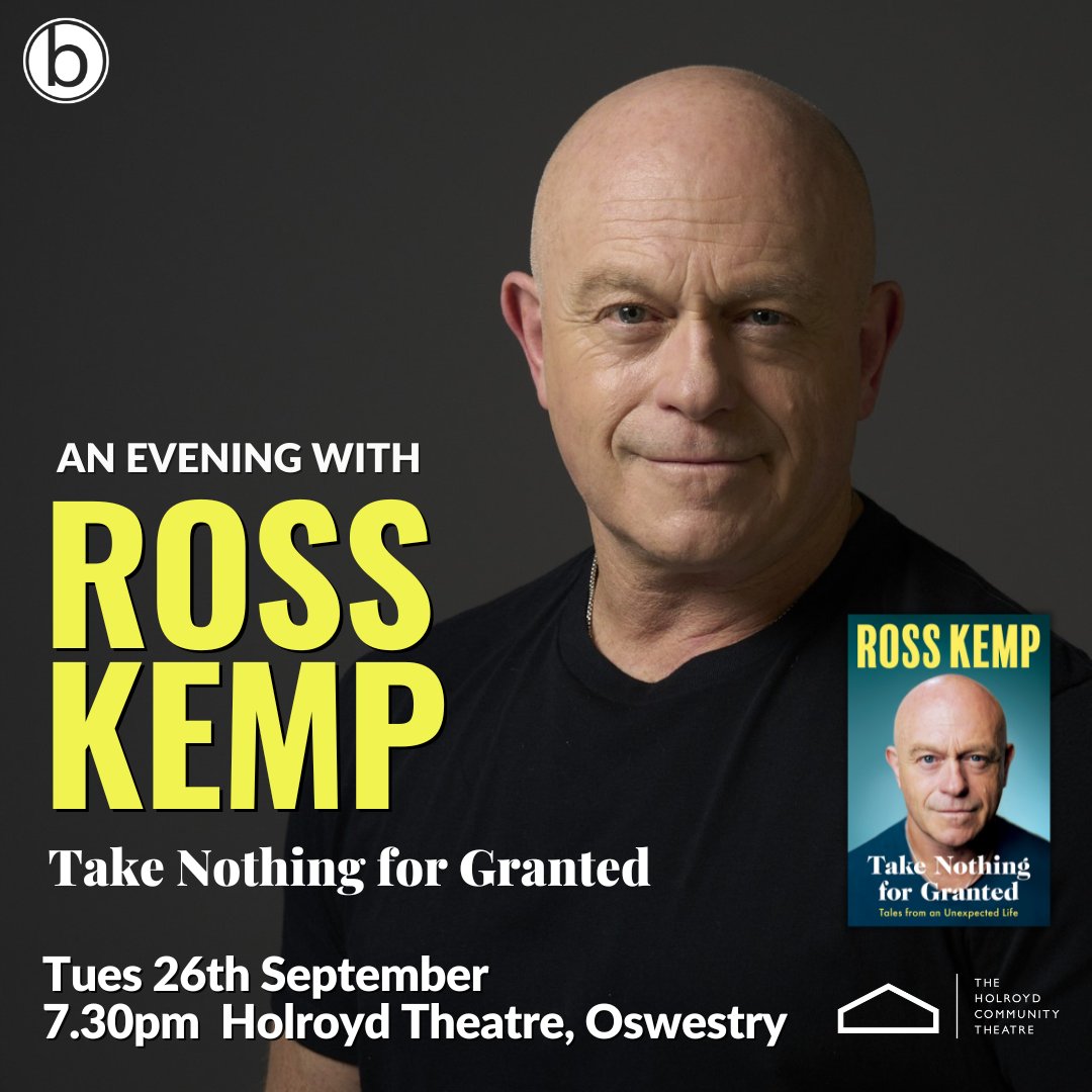 Time for another autumn event announcement... Join us for an evening with @RossKemp BAFTA award-winning documentary maker, actor and British TV icon as he shares his new book Take Nothing for Granted. Tickets and more info: eventbrite.co.uk/e/an-evening-w… @The_Holroyd @orionbooks