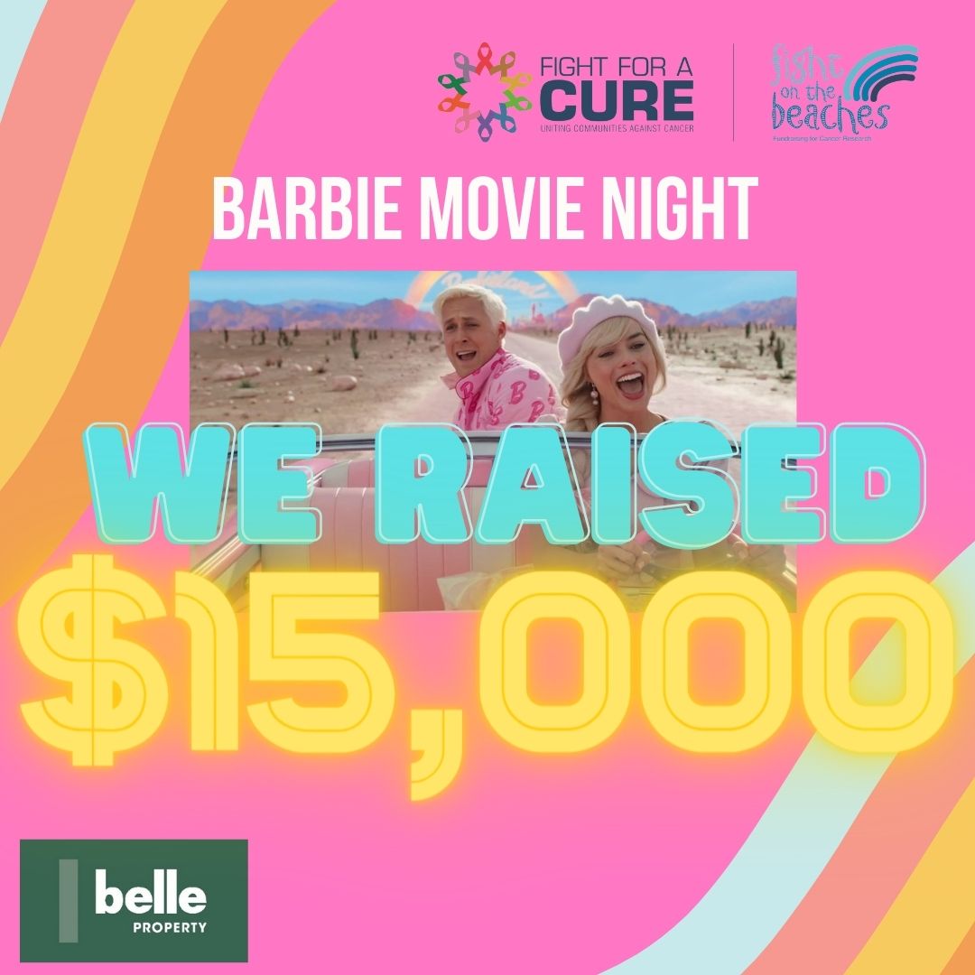 FightontheBeach's tweet photo. Thanks  to all the Barbie's and Ken's who came to or supported our Barbie Movie night.
We raised $15,000 for cancer research!
Merchandise still available.
https://t.co/TaIrtaawNW https://t.co/nYHuEwDthZ