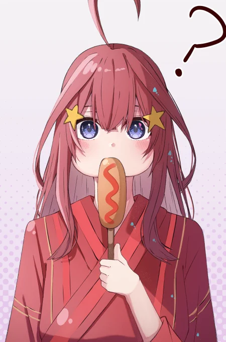 映画の良かったシーンシリーズ2描きました!! 食べ物に夢中で状況掴めてない五月が可愛いのよ。 #五等分の花嫁 #イラスト