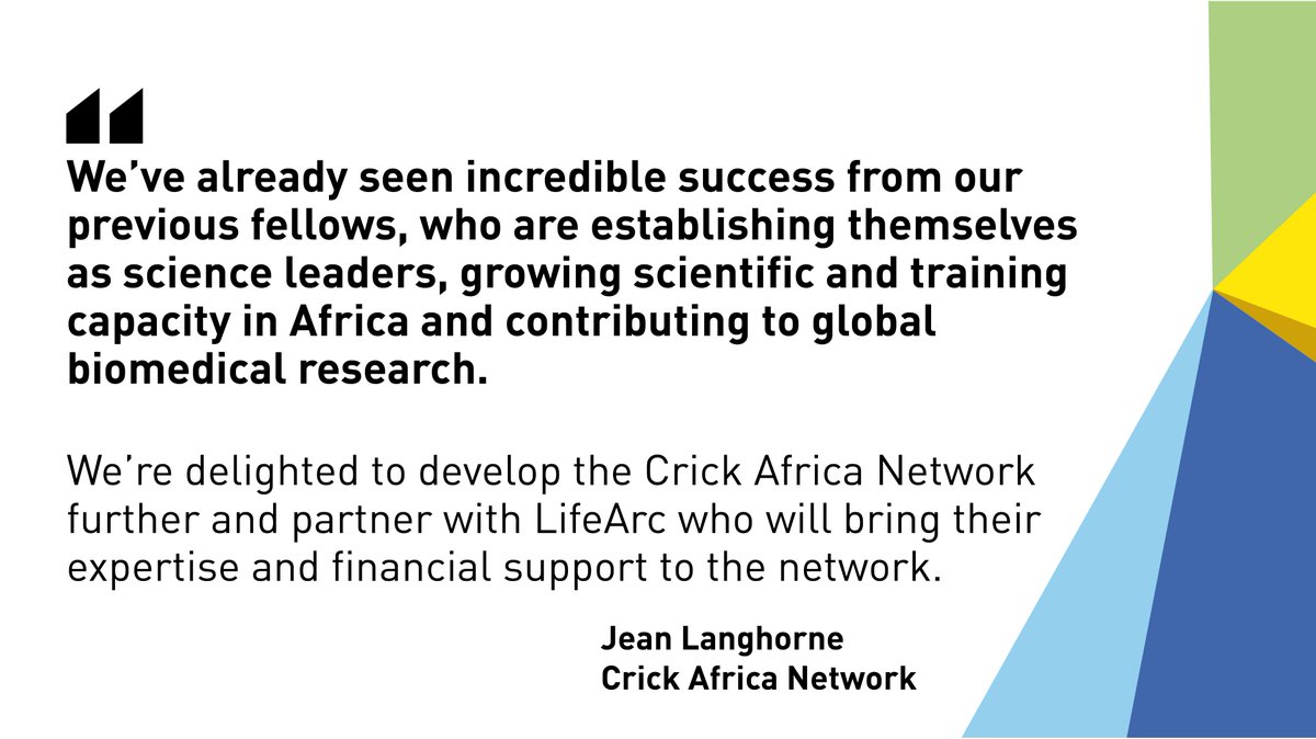The <a href="/CrickAfricaNet/">Crick Africa Network</a> is extending for another five years 🌍🎉

A new investment from <a href="/LifeArc1/">LifeArc</a> will fund more fellowships supporting African researchers through the transition from postdoc to independent researcher.

Find out more ➡️ crick.ac.uk/news/2023-08-1…