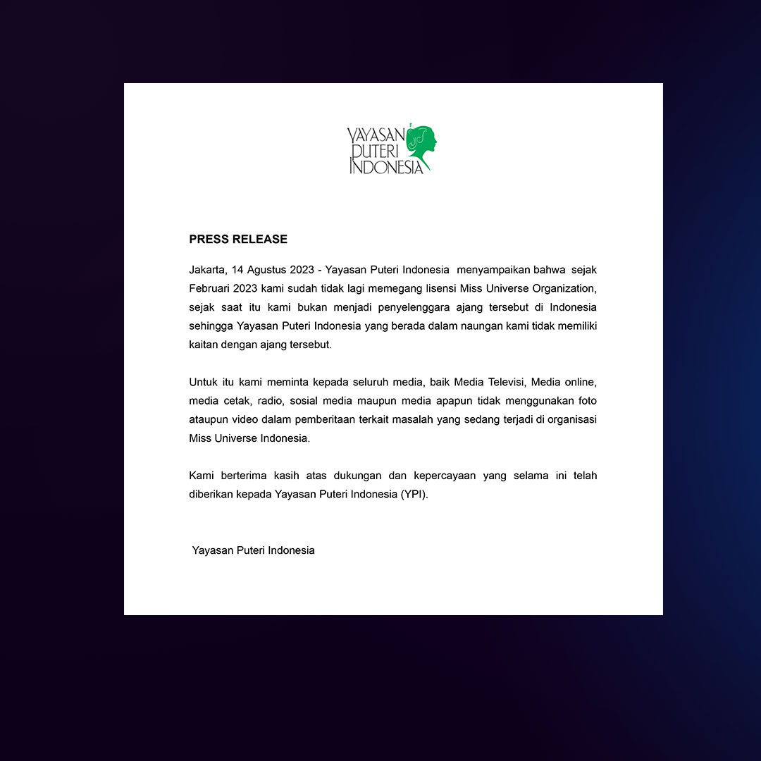 Official Puteri Indonesia tweet media