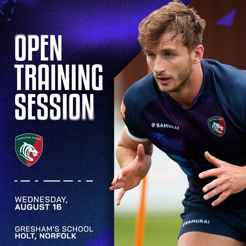 LeicesterTigers's tweet photo. We are inviting supporters to watch the squad in action at @Greshams_School on Wednesday, August 16!

Find out more 👇