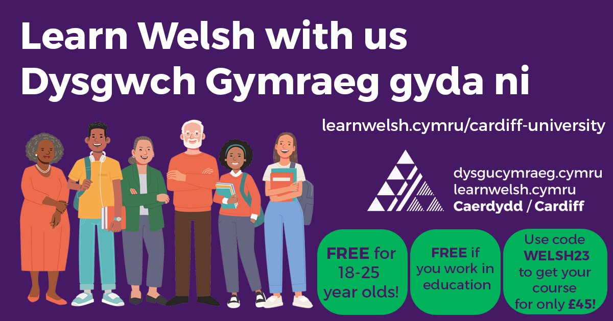 We have lots of Welsh courses starting in September and lots of offers available too😀. Book your course now: bit.ly/3qNq978 Mae gyda ni gyrsiau ar bob lefel. Bwciwch eich cwrs nawr. @cdflibraries @cdfblogs @yrawrgymraeg @cardiffuni @cardiffonline @Cardiff_Rugby