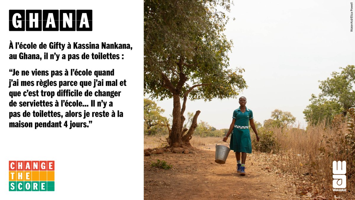 WaterAidWAfrica's tweet photo. Au Ghana 76% de la population n’a pas accès à des toilettes décentes. Nous devons travailler en équipe pour mettre fin à des histoires comme celle de Gifty au #Ghana.

Rejoignez notre équipe &amp; #ChangeTheScore
#FIFAWWC #WD2023 https://t.co/VxPzLEiyb8