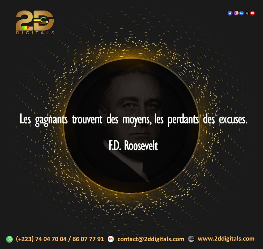 La procrastination, la paresse et autres, constituent des excuses.
Et 2D Digitals sait que vous êtes des gagnants, alors faites ce que vous avez à faire.

Nous vous souhaitons de passer une fructueuse semaine.

#lundimotivation
#stopprocrastination
#2ddigitals