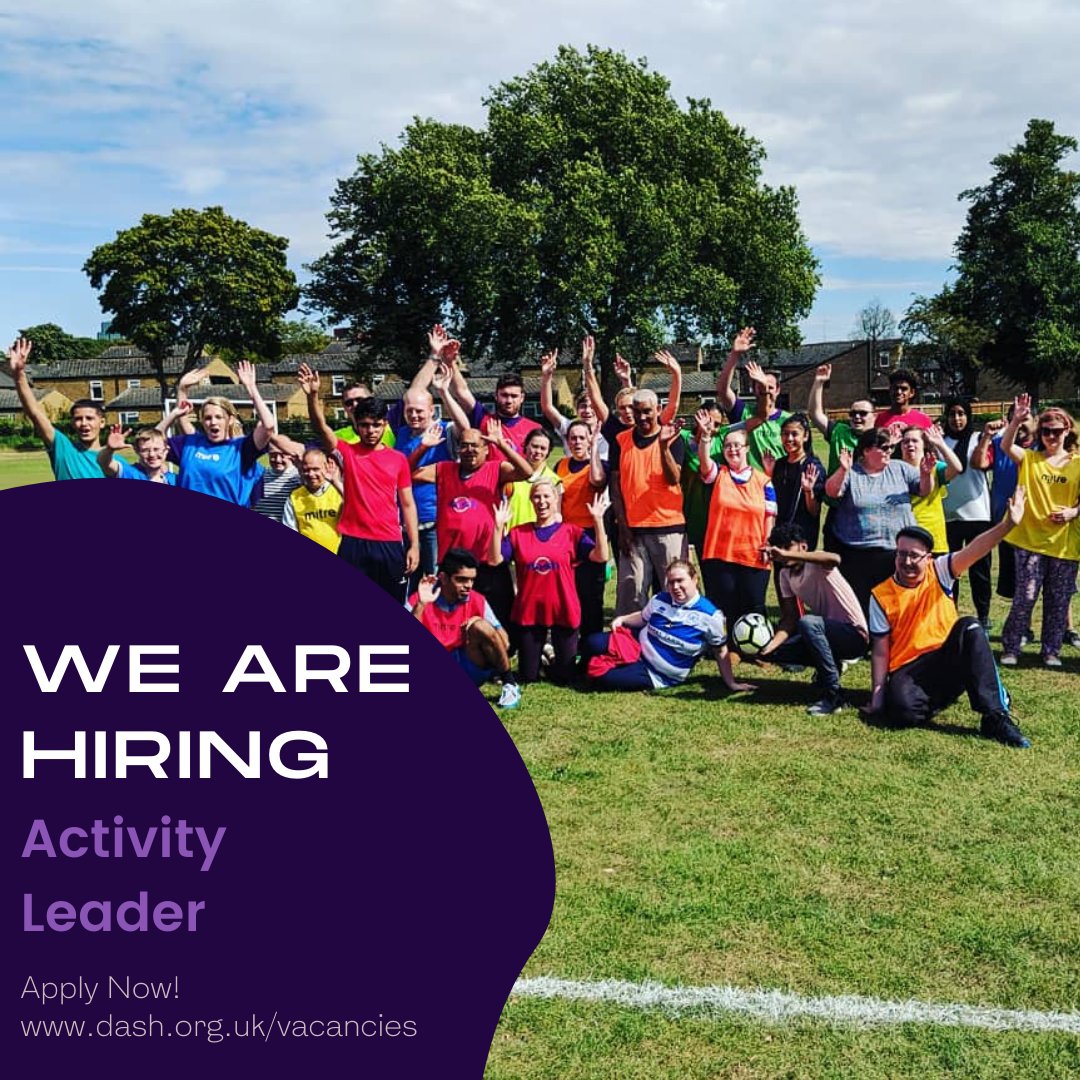 We are hiring! If you are interested in a role as an Activity Leader at #TheDASHHub please find more details and how to apply at dash.org.uk/vacancies
#DisabilityDoesNotMeanInability