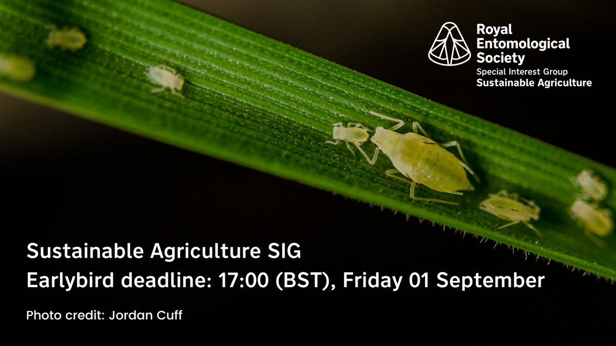 RoyEntSoc's tweet image. Earlybird Registration is open for the Sustainable Agriculture Special Interest Group meeting: From monitoring to management’ will take place on 27 Sept @Rothamsted 

Earlybird registration deadline: 17:00 (BST), Friday 01 September 
royensoc.co.uk/event/sustaina…