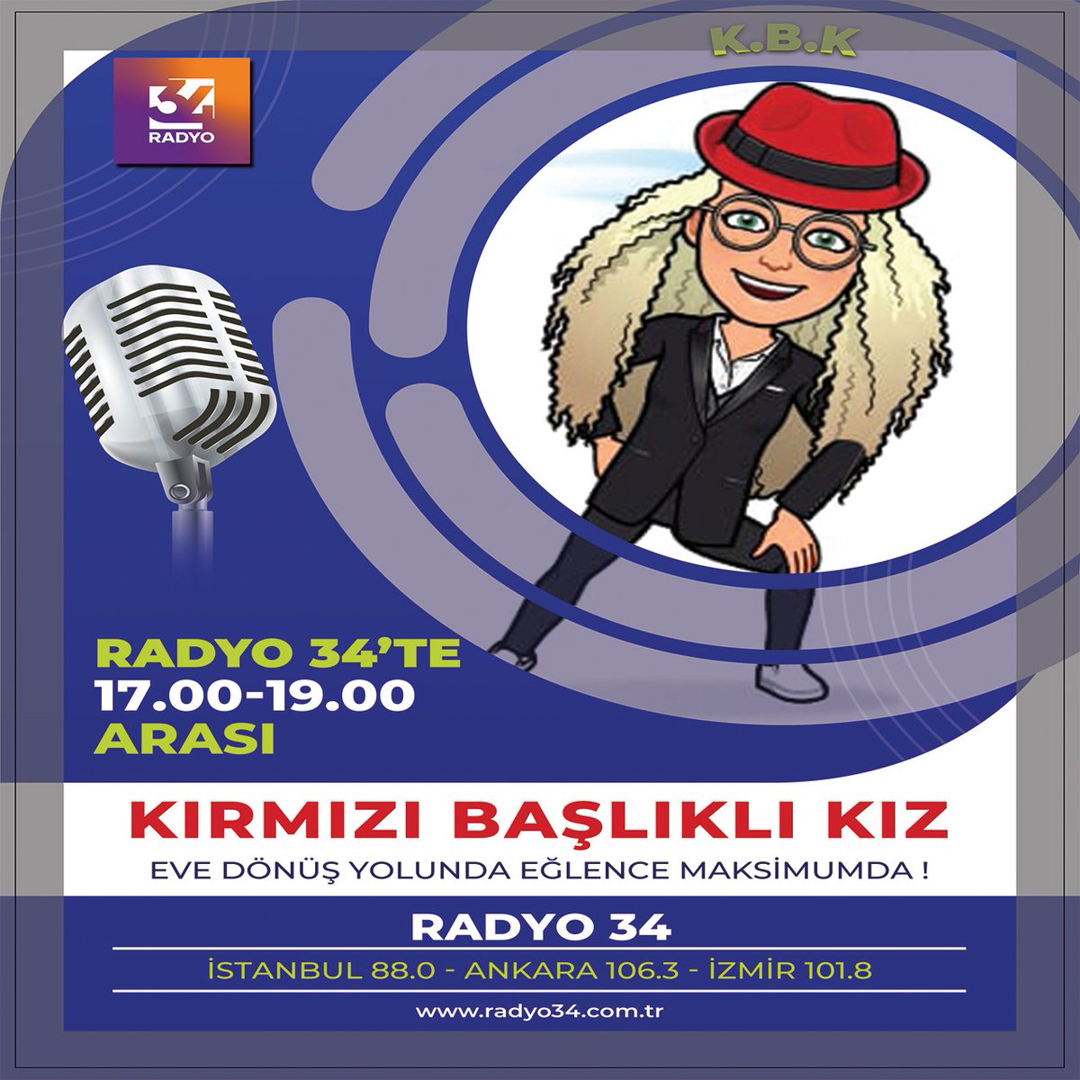 Eve dönüş yolunda zamanın nasıl geçtiğini anlamayacaksınız. Türkiye'nin açık ara en iyi show programı KIRMIZI BAŞLIKLI KIZ hafta içi her gün 17.00-19.00 saatleri arasında Radyo 34'te.

#kırmızıbaşlıklıkız #kbk #radyo34 #radyo #canliyayin

@kbk2322
@radyo34tr