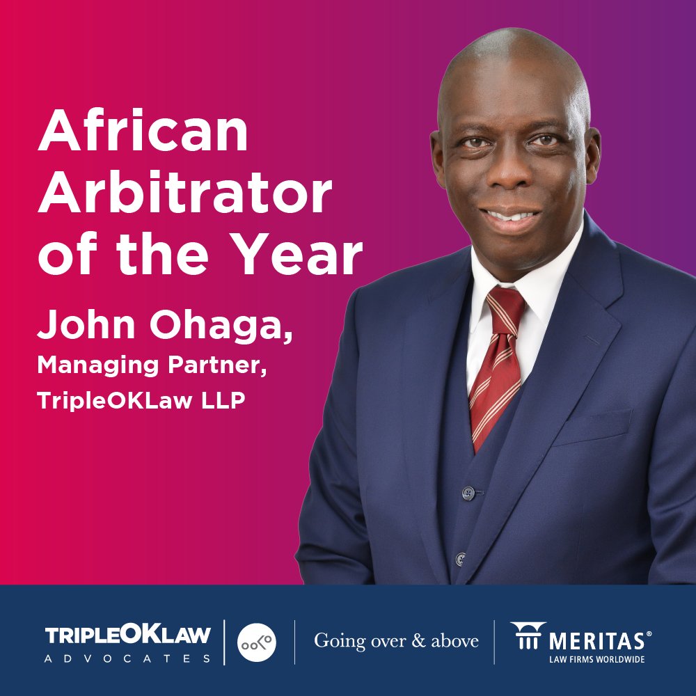 TripleOKLawLLP's tweet photo. John Ohaga SC, has been shortlisted in the African Arbitrator of the Year category in the Africa Arbitration Awards. Leyla Ahmed has been shortlisted in the Young Arbitration Practitioner of the Year category. We have also been shortlisted in the Leading Case Counsel Team list. https://t.co/zbhtawb0vw
