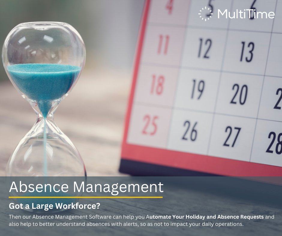 Confused who will be in the office or approving annual leave requests for a large workforce? Our software can remove the stress by automating this process.

Get in touch;
Email: info@multitime.co.uk
Phone: +44 289 424 0922

#FlexibleWorking #AbsenceManagement #WorkLifeBalance