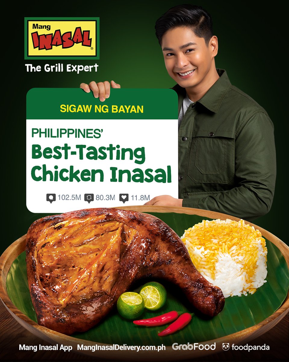 Enjoying the #BestTastingChickenInasal? PERFECT! 🤩 Order now for dine-in, takeout, or delivery! #ILoveMangInasal💚💛 ASC Ref No M0154N050323M