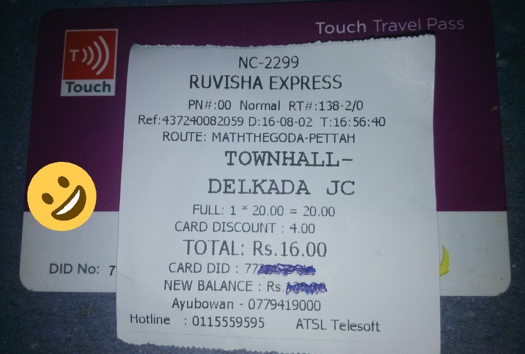 Almost a decade ago (2013-2014), <a href="/dialoglk/">Dialog Axiata</a> introduced a Prepaid Travel Card known as the "Touch Travel Card." This card was designed with Near Field Communication (NFC) technology, enabling users to conveniently pay for their transport fares.

⭕️ Initially, it was operational in