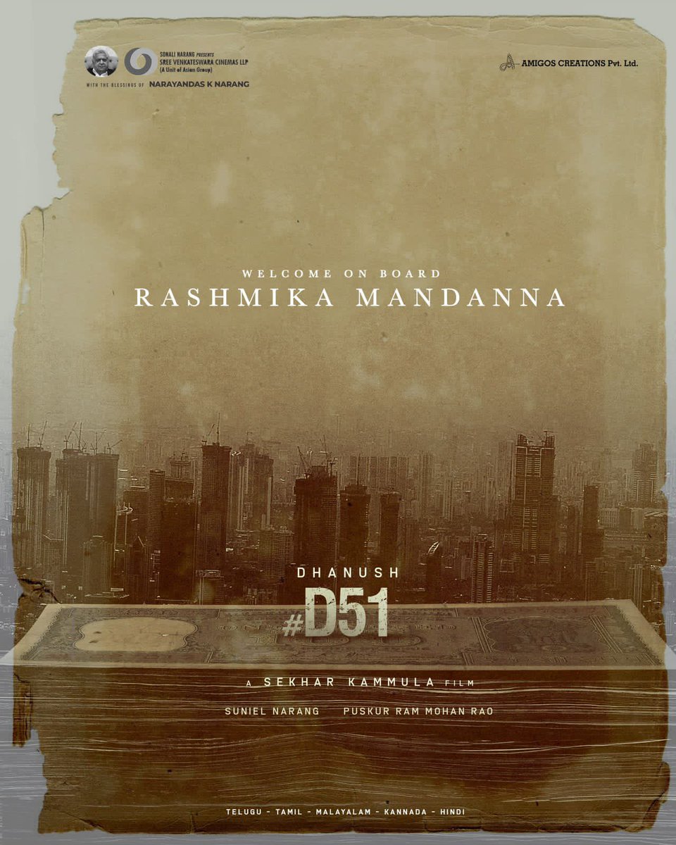 Super duper Happy for you Roshi 🤍 #RashmikaMandanna <a href="/iamRashmika/">Rashmika Mandanna</a> Congratulations 💥👀 <a href="/dhanushkraja/">Dhanush</a> #D51 #dhanush