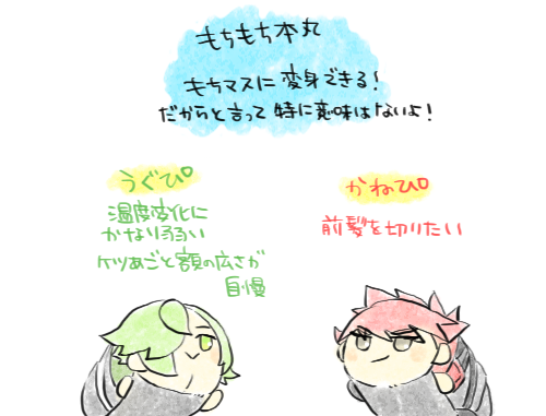 もちもち本丸うぐぴとかねぴ」アケピの漫画