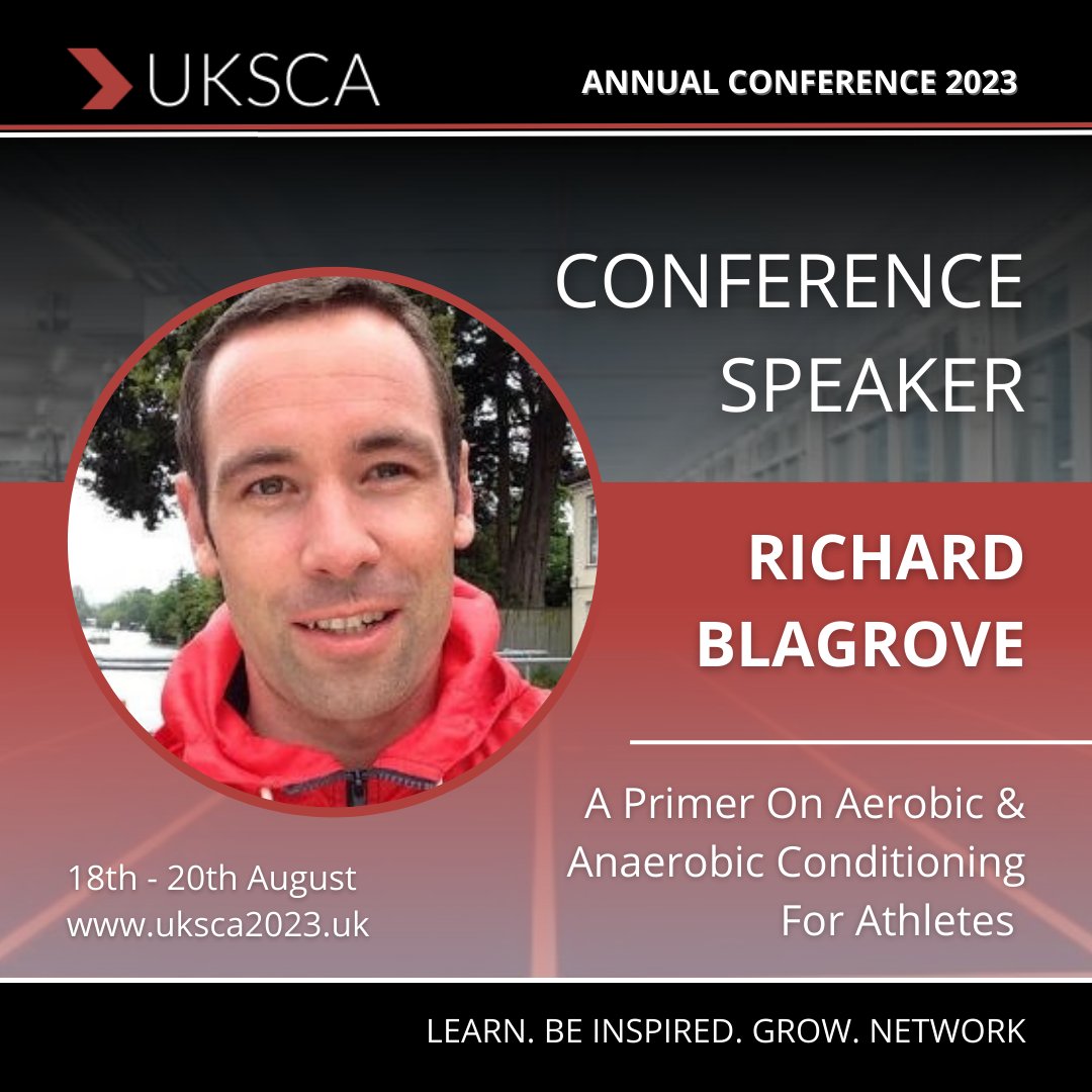 UKSCA's tweet image. UKSCA|2023 Speaker Announcement

RICHARD BLAGROVE - A Primer On Aerobic &amp;amp; Anaerobic Conditioning For Athletes

S&amp;amp;C Coaches often feel comfortable with weights room exercise prescription &amp;amp; coaching but less so with various forms of cardiometabolic conditioning