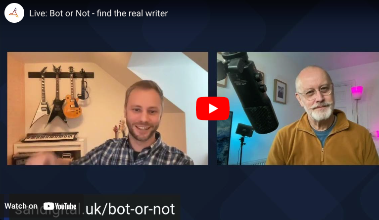Technology consultancy <a href="/sandigitaluk/">San Digital</a> have created a bot detector, to determine whether writing has been produced by AI or an actual human.

Try it for yourself or find out more about how it was created.

buff.ly/3qkU7ne